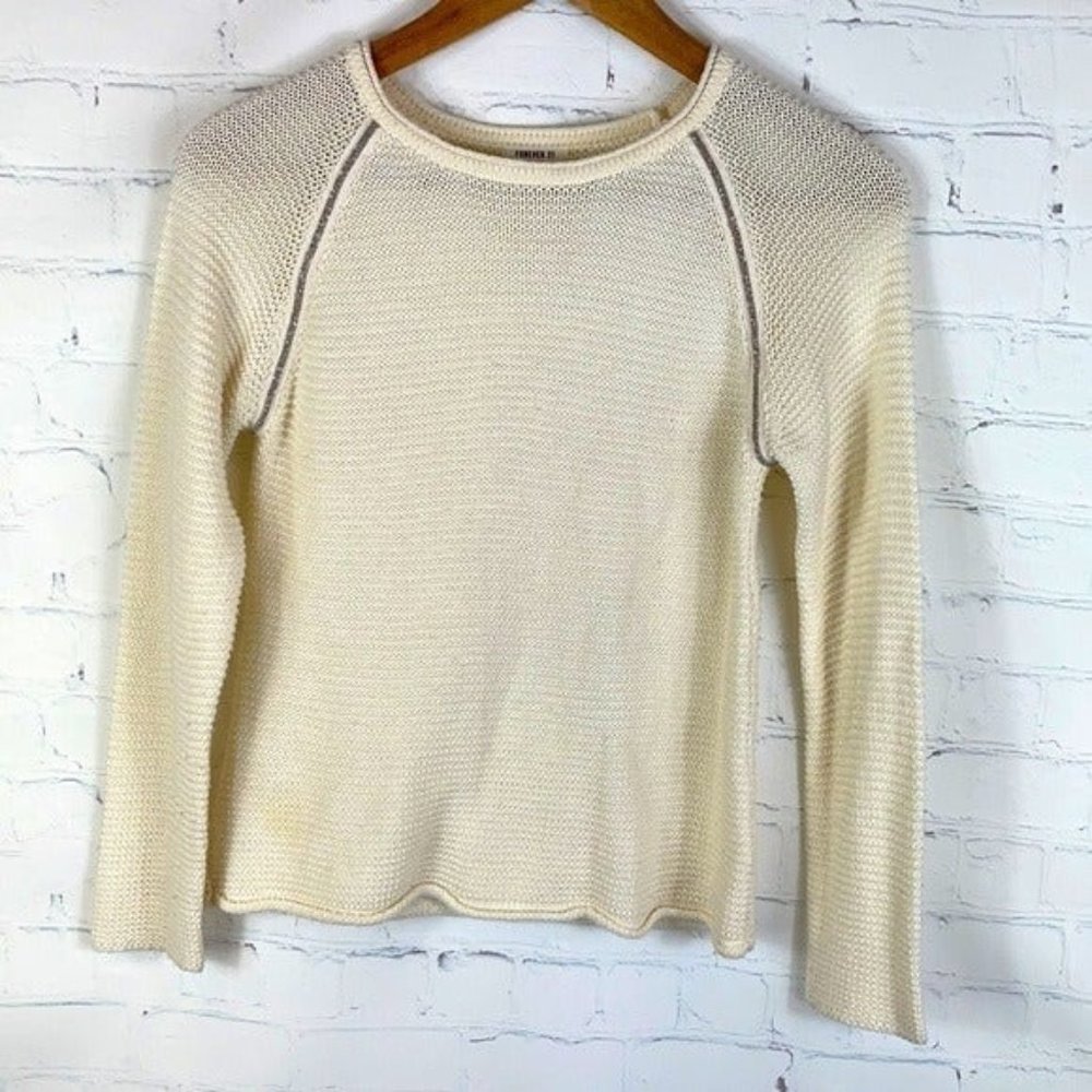 Forever 21 Girls Knit Pullover Sweater Crewneck Long Sleeve Sz L 11-12